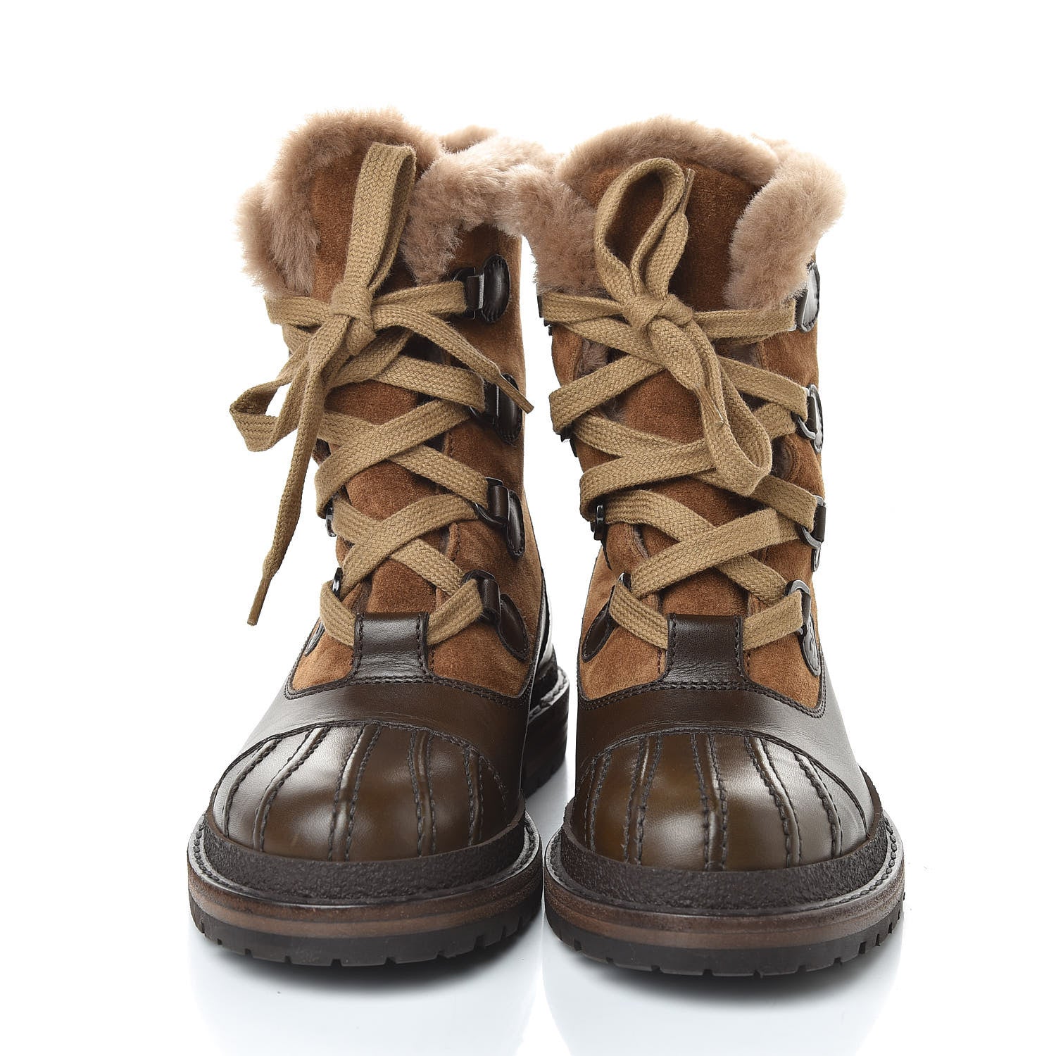 Chanel Suede Calfskin Lace Up Boots 36.5 Light Brown 2 of 7