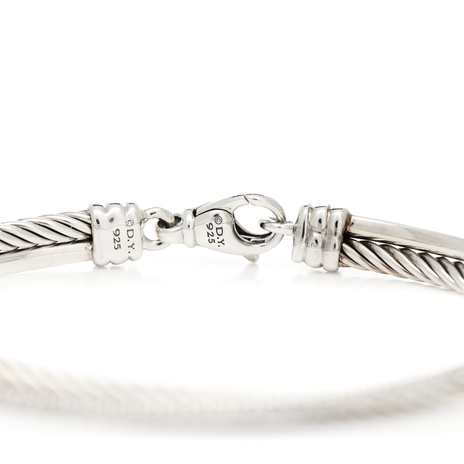 David Yurman Sterling Silver Diamond 3mm Crossover Bracelet 4 of 4