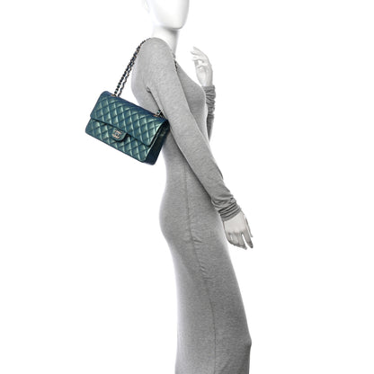 Chanel Iridescent Caviar Quilted Medium Double Flap Green 2 of 11