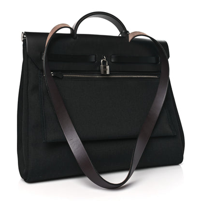 Hermes Military Toile Vache Hunter Herbag Zip 39 MM Black Deep Blue Indigo Ebene 4 of 11