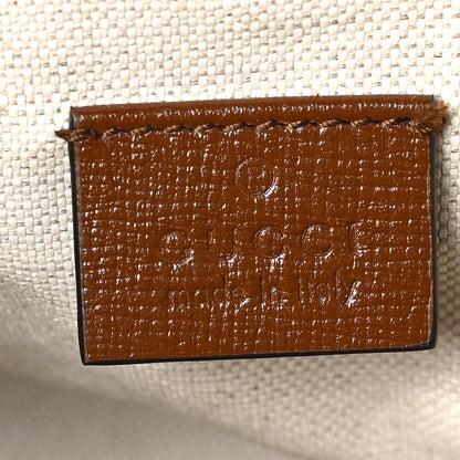 Gucci GG Supreme Monogram Azalea Calfskin Web Mini Horsebit 1955 Shoulder Bag Beige Ebony Brown Sugar 6 of 9