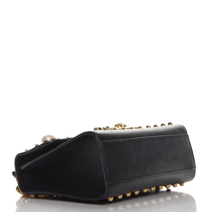 Gucci Calfskin Studded Small Padlock Shoulder Bag Black 4 of 12