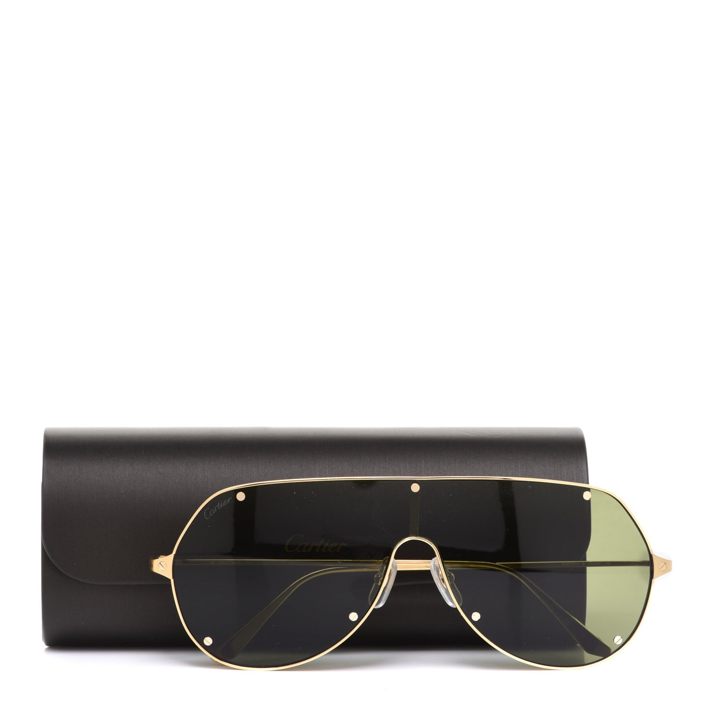 Santos De Cartier Sunglasses Gold Black