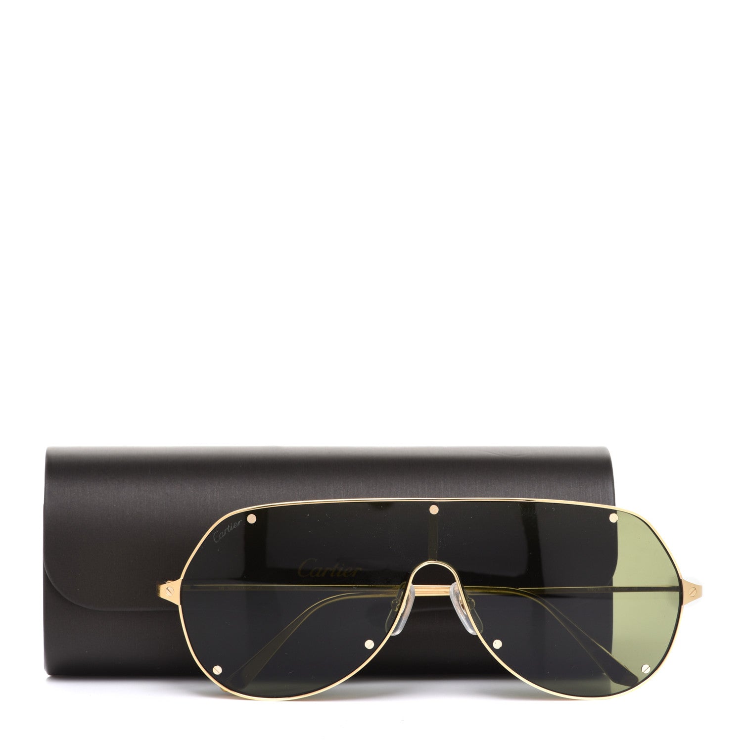 Cartier Santos De Cartier Sunglasses Gold Black 7 of 7