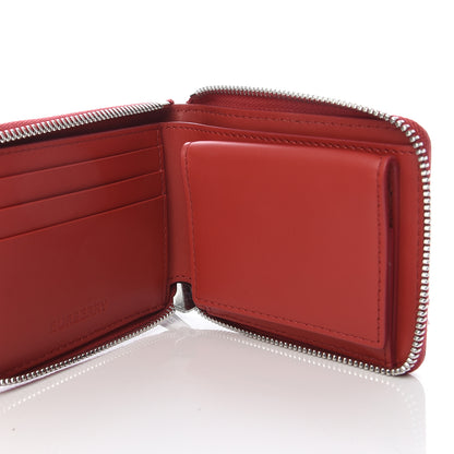 Burberry Calfskin Horseferry Print Ziparound Wallet Red White 7 of 8