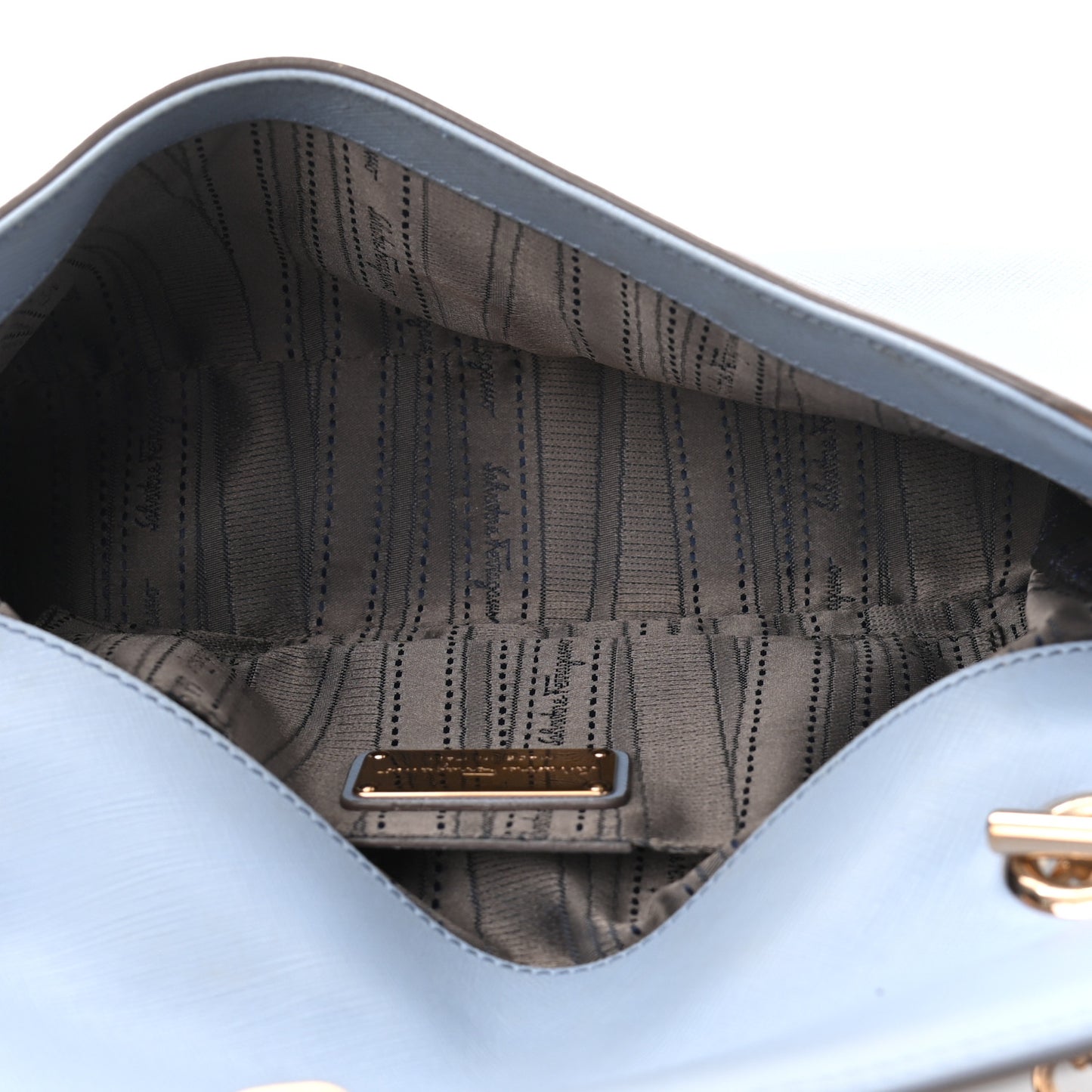 Printed Calfskin Rory Chain Shoulder Bag Light Blue