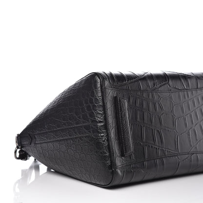 Givenchy Calfskin Crocodile Embossed Medium Antigona Black 8 of 11