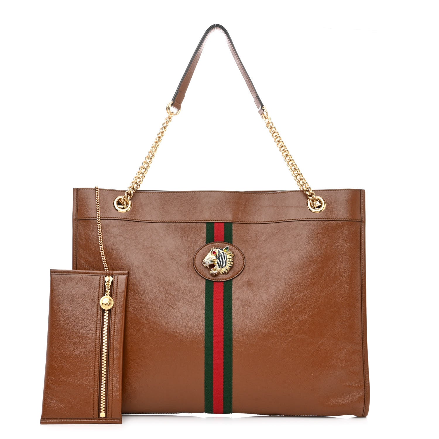 Gucci Calfskin Large Rajah Chain Tote Cuir 1 of 12