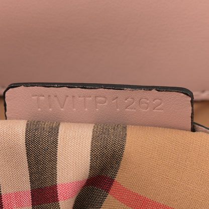 Burberry Calfskin Perforated Medium Banner Tote Pale Fawn Pink 8 of 13