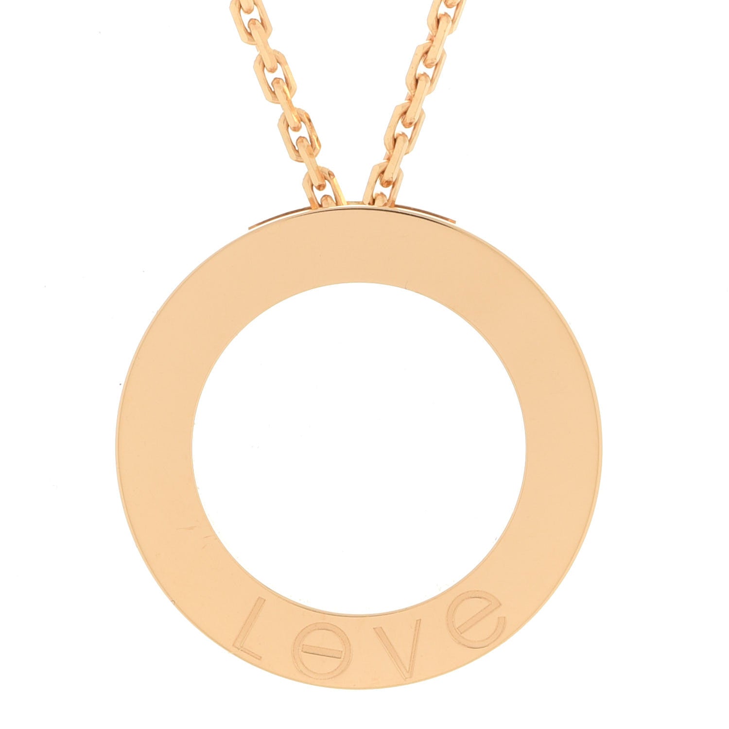 Cartier 18K Yellow Gold 3 Diamonds LOVE Pendant Necklace 4 of 7