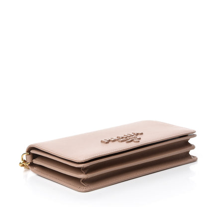 Prada Saffiano Lux Monocrome Chain Wallet Cipria 5 of 11