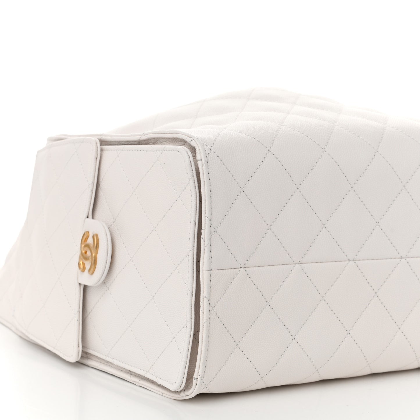 Caviar Quilted Medium Chanel 25 Handbag White