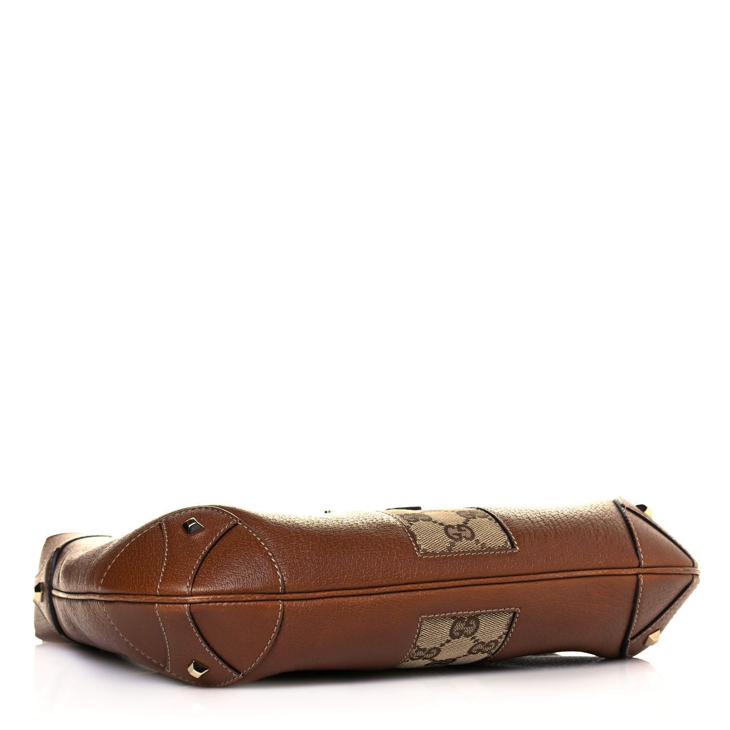 Gucci Calfskin Monogram Piston Lock Jackie O Hobo Tan 4 of 10