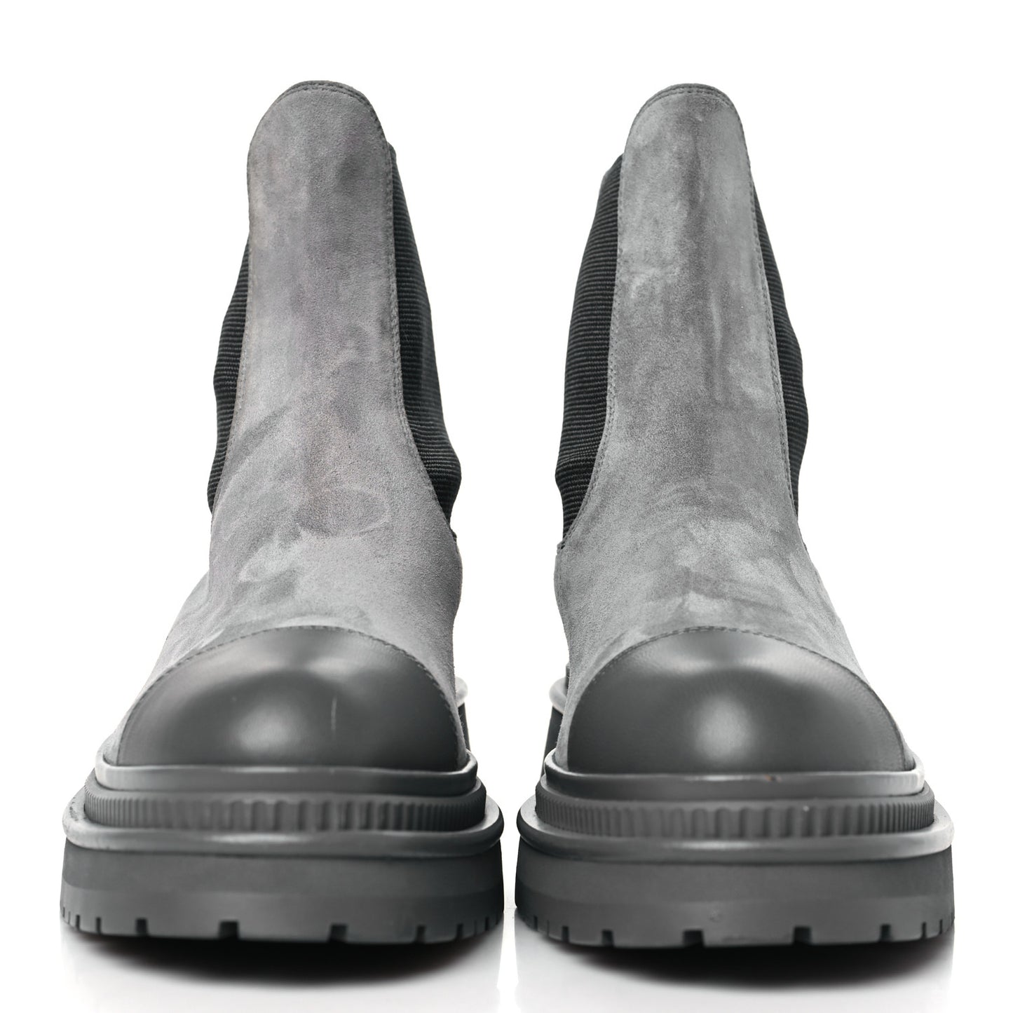 Suede Lambskin Cap Toe Ankle Boots 36.5 Grey