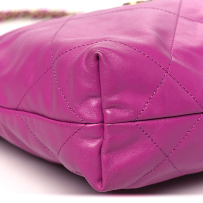 Chanel Shiny Calfskin Quilted Small Chanel 22 Fuchsia 10 of 11
