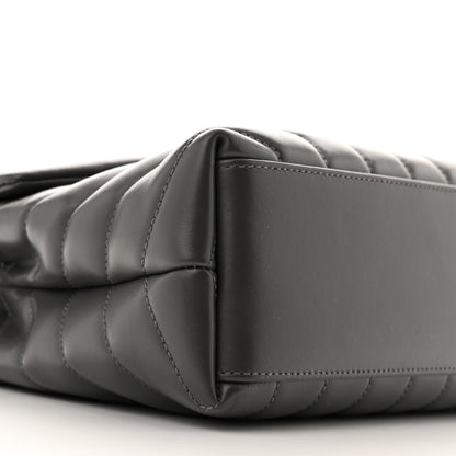 Saint Laurent Calfskin Y Quilted Monogram Small Loulou Chain Satchel Storm 9 of 10