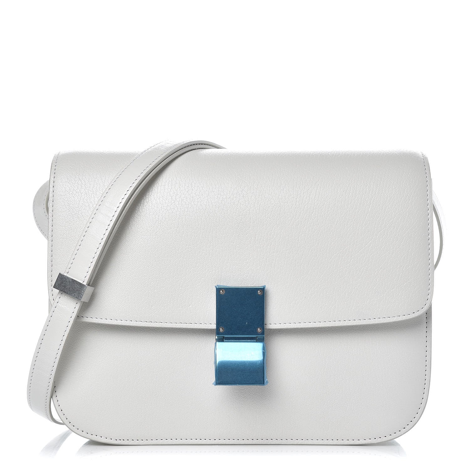 Celine Goatskin Medium Classic Box Flap Bag White 1 of 9
