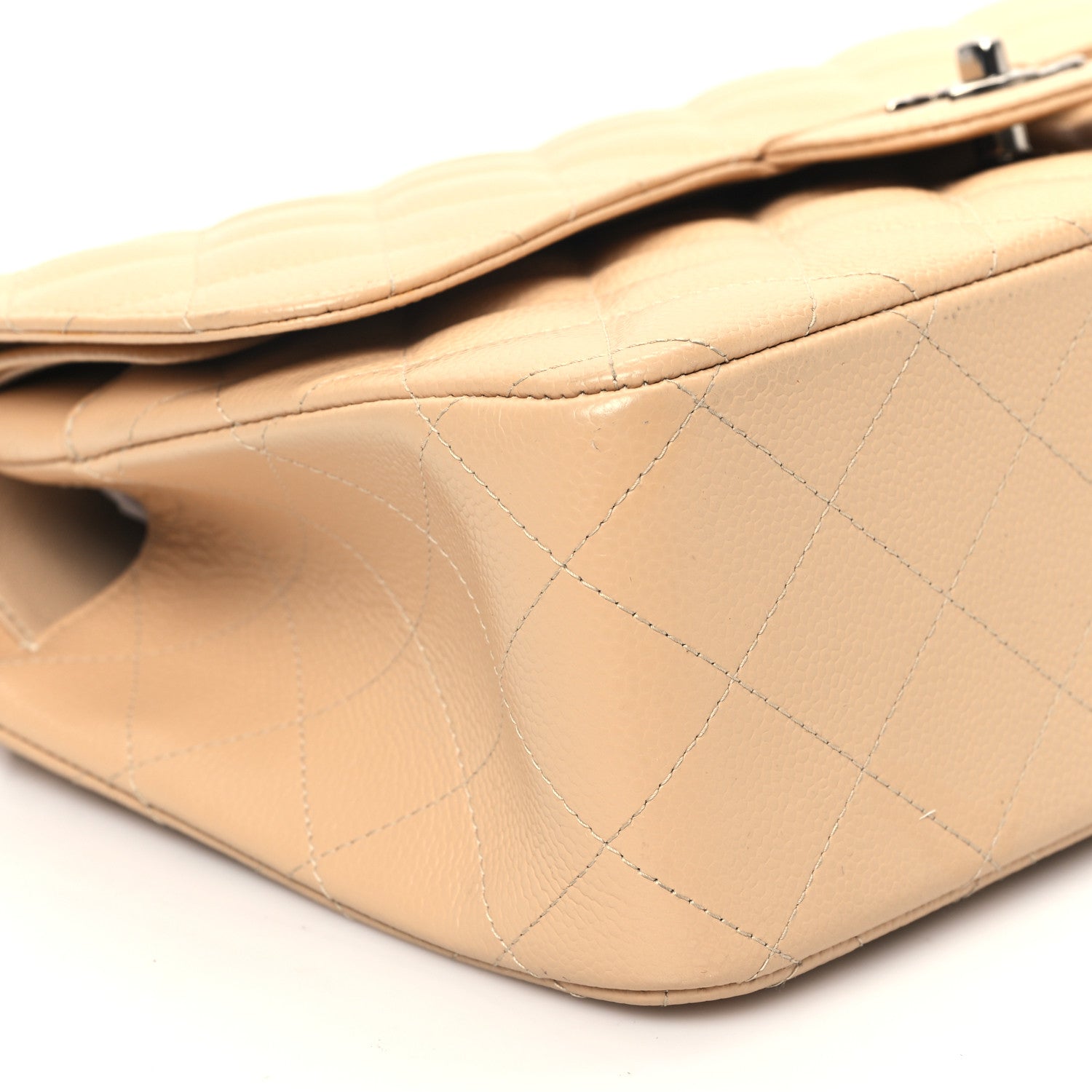 Chanel Caviar Quilted Jumbo Double Flap Beige 9 of 12