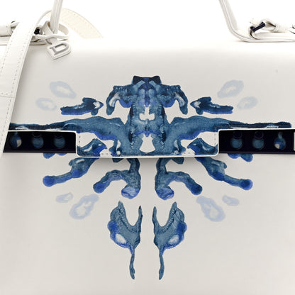 Delvaux Box Calfskin Ink Blot MM Tempete Satchel Ivory Blue 9 of 11