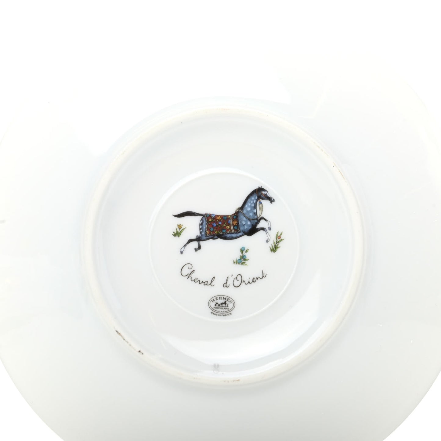 Porcelain Cheval d'Orient Tea Cup and Saucer Set of 2
