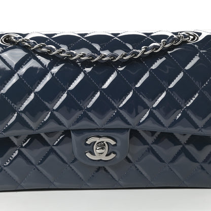 Chanel Patent Quilted Medium Double Flap Navy 8 of 12