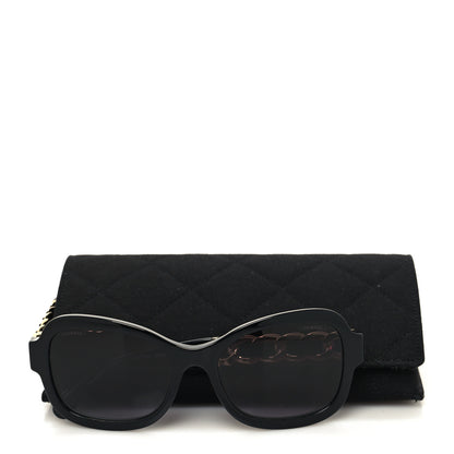 Chanel Acetate Metal Chain Square Sunglasses 5465 Black 8 of 8