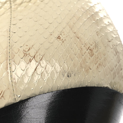 Saint Laurent Lacquered Snakeskin Ayers Finn 60 Crop Zip Boots 41 Cream 15 of 15