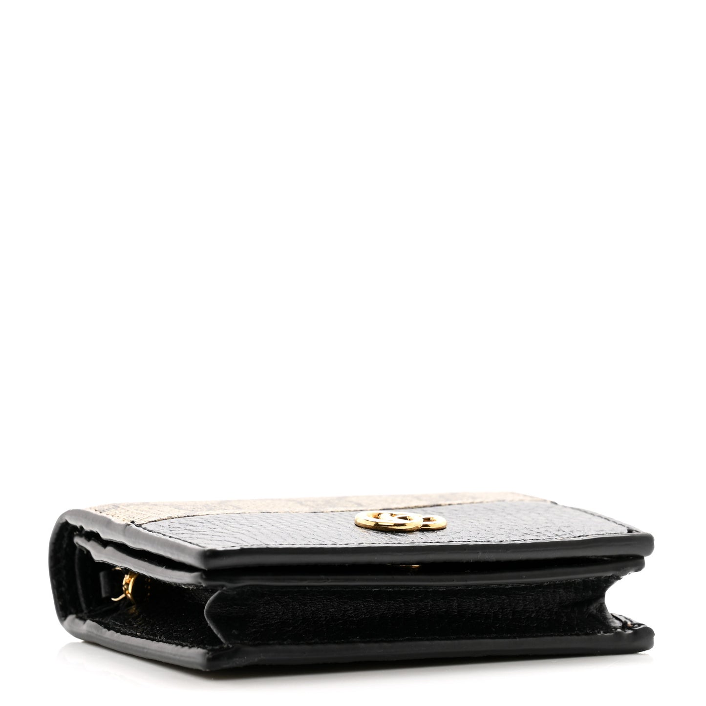 Dollar Calfskin GG Supreme Monogram GG Marmont Card Case Black Beige Ebony