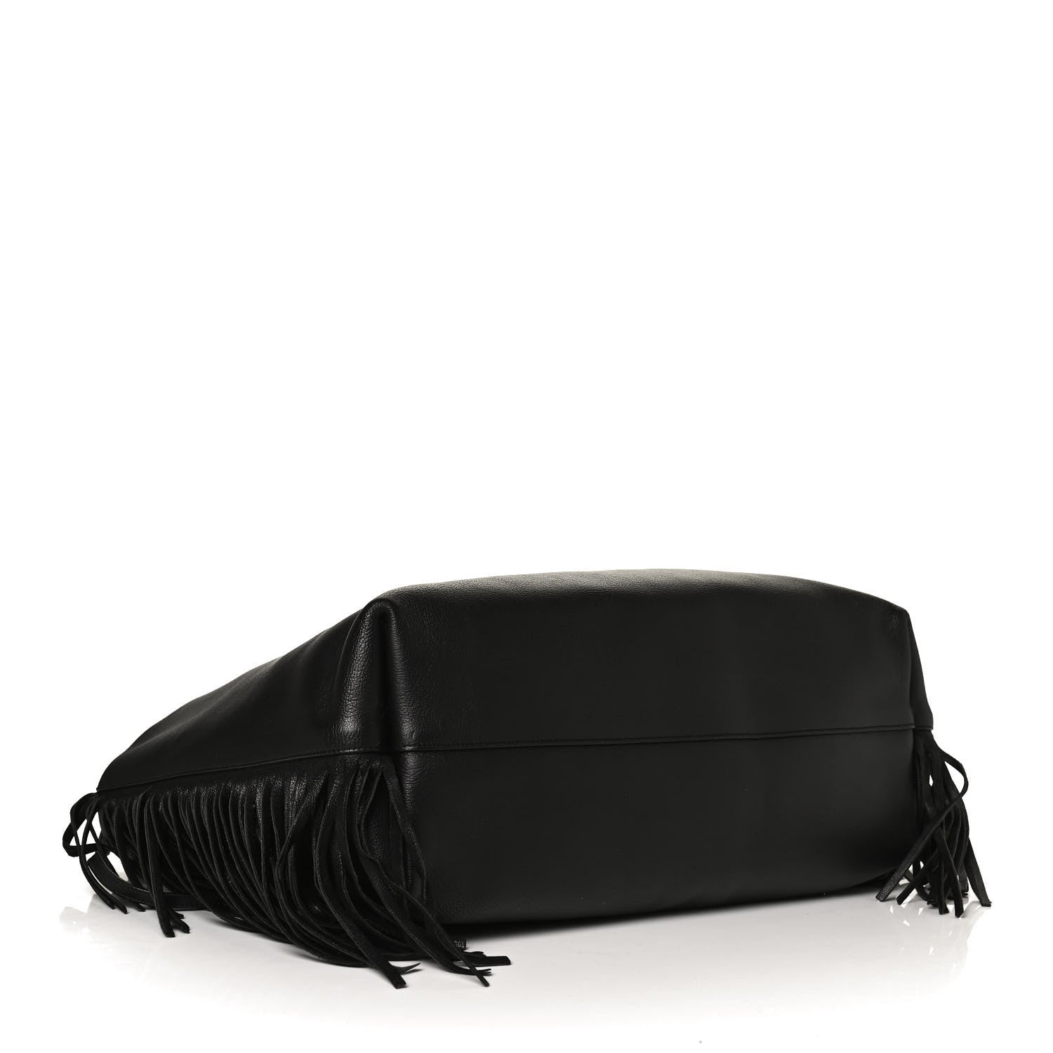 Saint Laurent Calfskin Large Fringe Shopping Tote Black 4 of 15