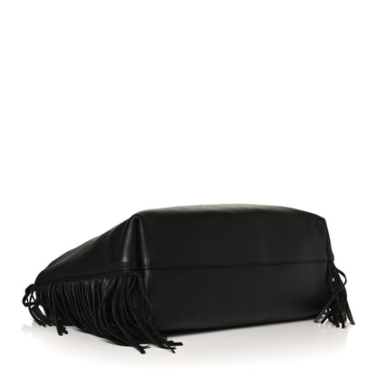 Saint Laurent Calfskin Large Fringe Shopping Tote Black 4 of 15