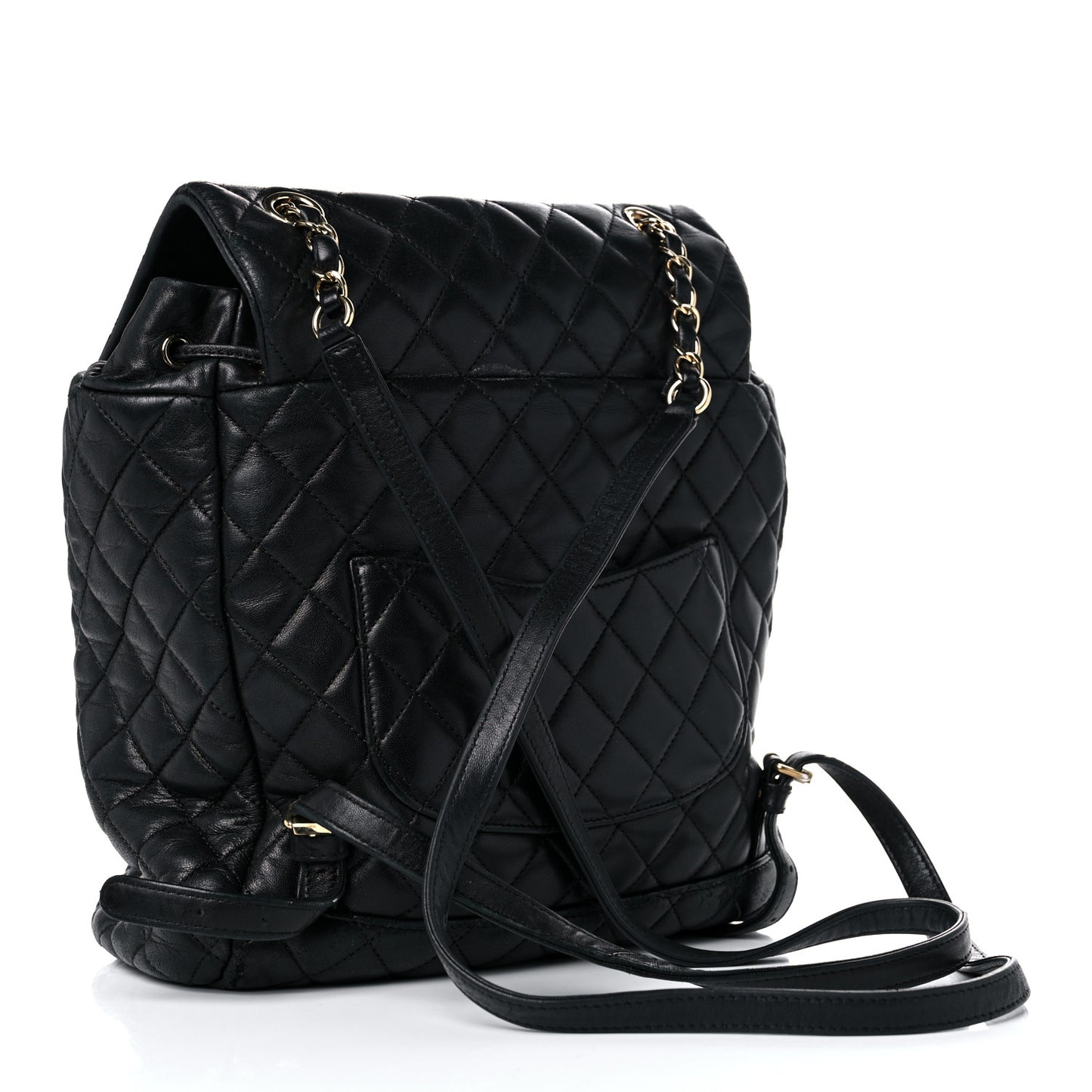 Lambskin Quilted Large Urban Spirit Backpack Black