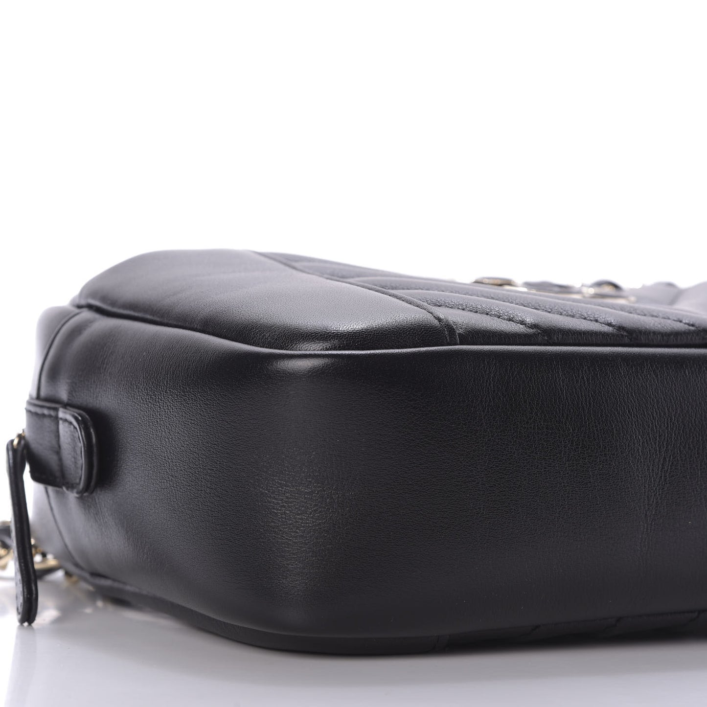 Calfskin Quilted Daily Chevron Camera Case Black