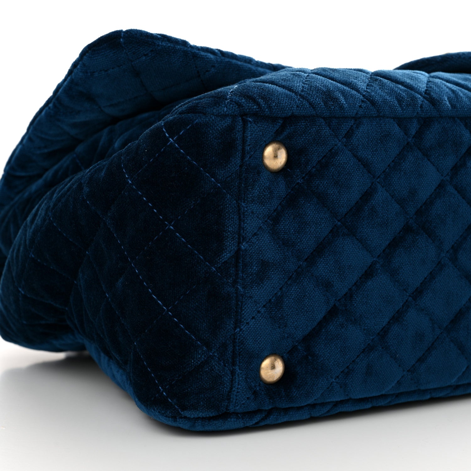 Chanel Velvet Quilted XXL Travel Flap Bag Blue 10 of 11