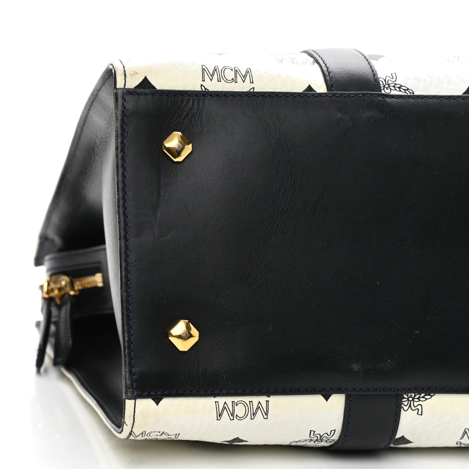 MCM Visetos Shopper Tote White 7 of 11