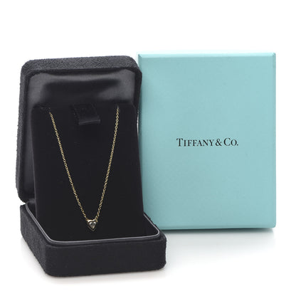 Tiffany 18K Yellow Gold Diamond .17ct Elsa Peretti Diamonds by the Yard Heart Pendant Necklace 8 of 8