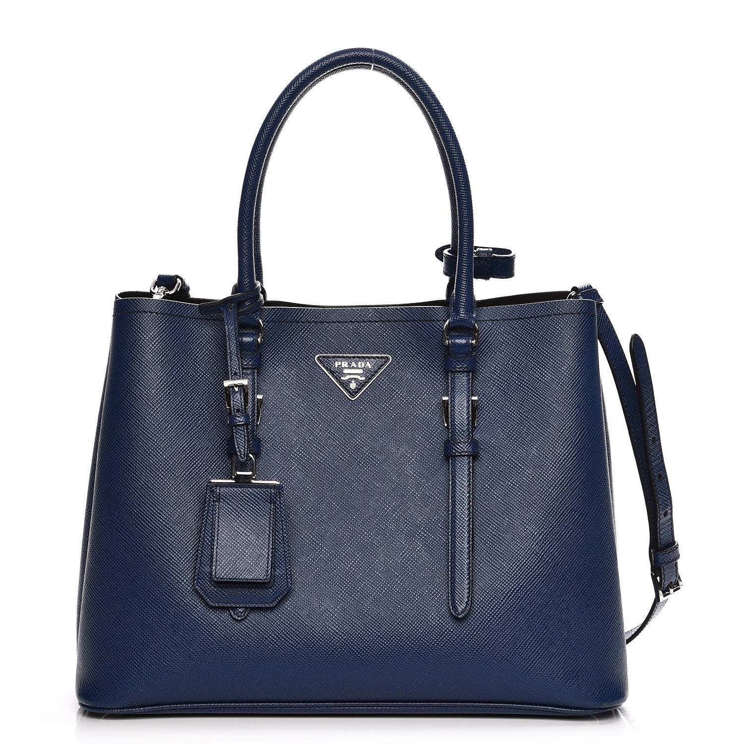 Prada Saffiano Cuir Medium Double Handle Tote Inchiostro 1 of 12