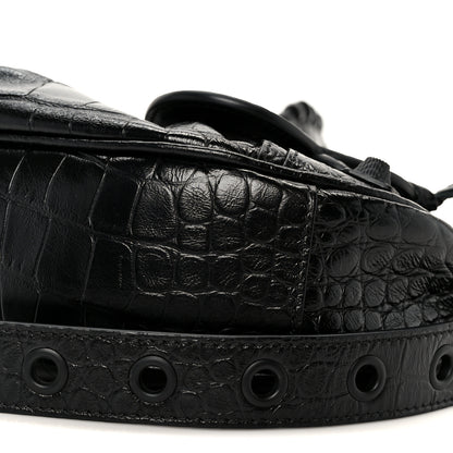 Balenciaga Extra Supple Calfskin Crocodile Embossed Monochrome Le Cagole Shoulder Bag XS Black 11 of 11
