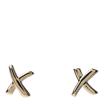 Tiffany 18K Yellow Gold Mini Paloma's Graffiti X Earrings 1 of 5