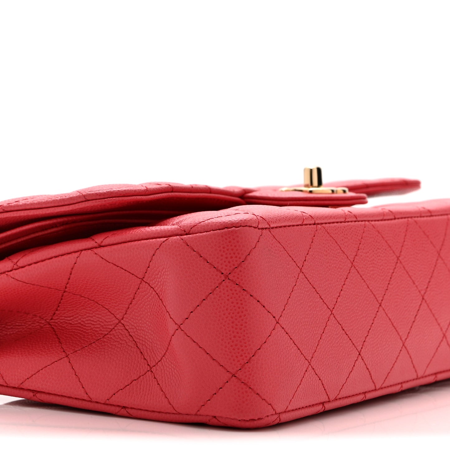 Caviar Quilted Medium Double Flap Pink
