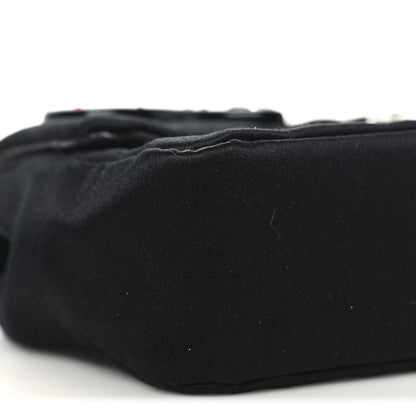 Chanel Satin Square Quilted Lipstick Charm Mini Flap Black 9 of 11