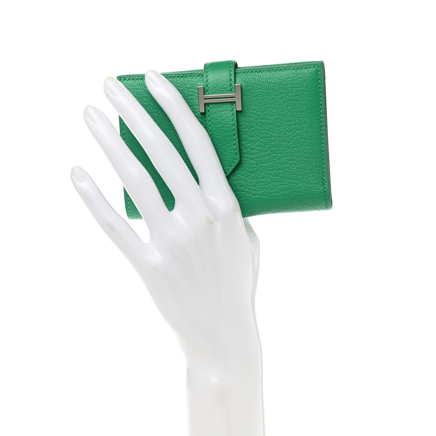 Chevre Mysore Tri-Fold Compact Bearn Wallet Menthe