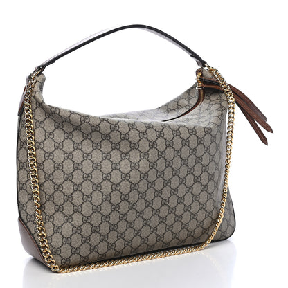 Gucci GG Supreme Monogram Large Linea A Hobo Light Brown 3 of 9