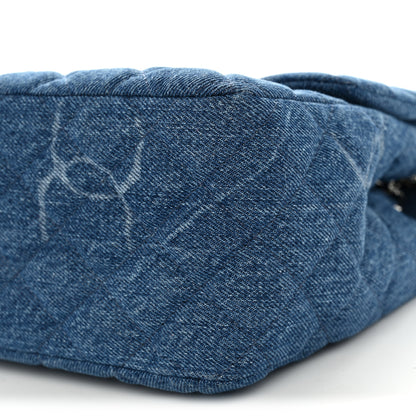 Chanel Denim Quilted CC Print Jumbo Single Flap Blue 19 of 19