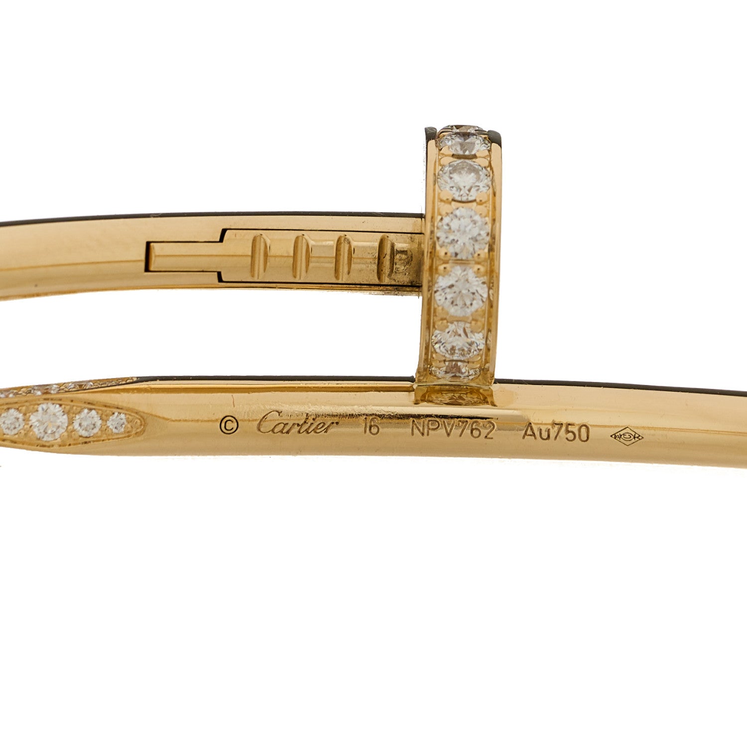 Cartier 18K Yellow Gold Diamond Juste Un Clou Bracelet 16 3 of 3