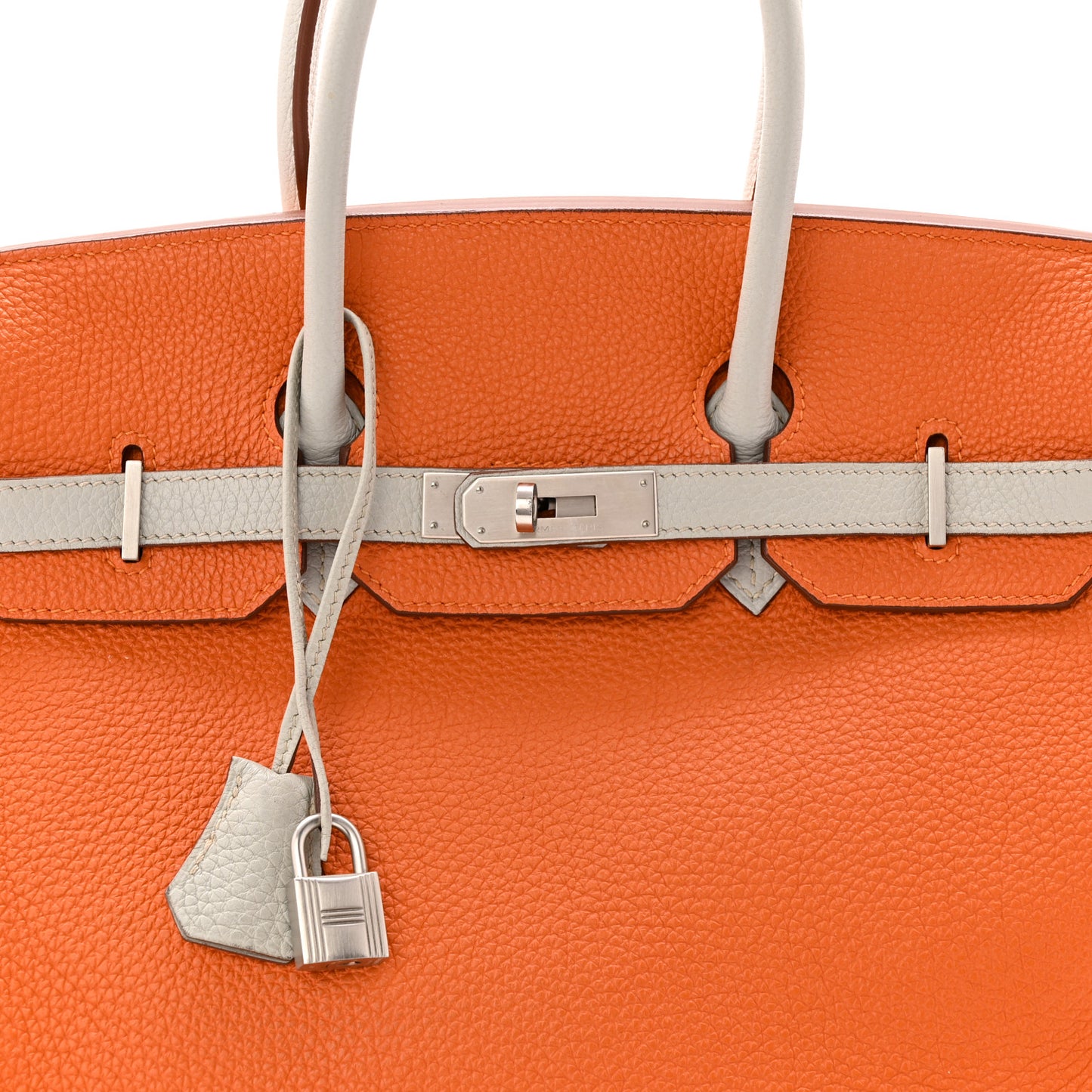 Togo Horseshoe Birkin 35 Orange Gris Perle