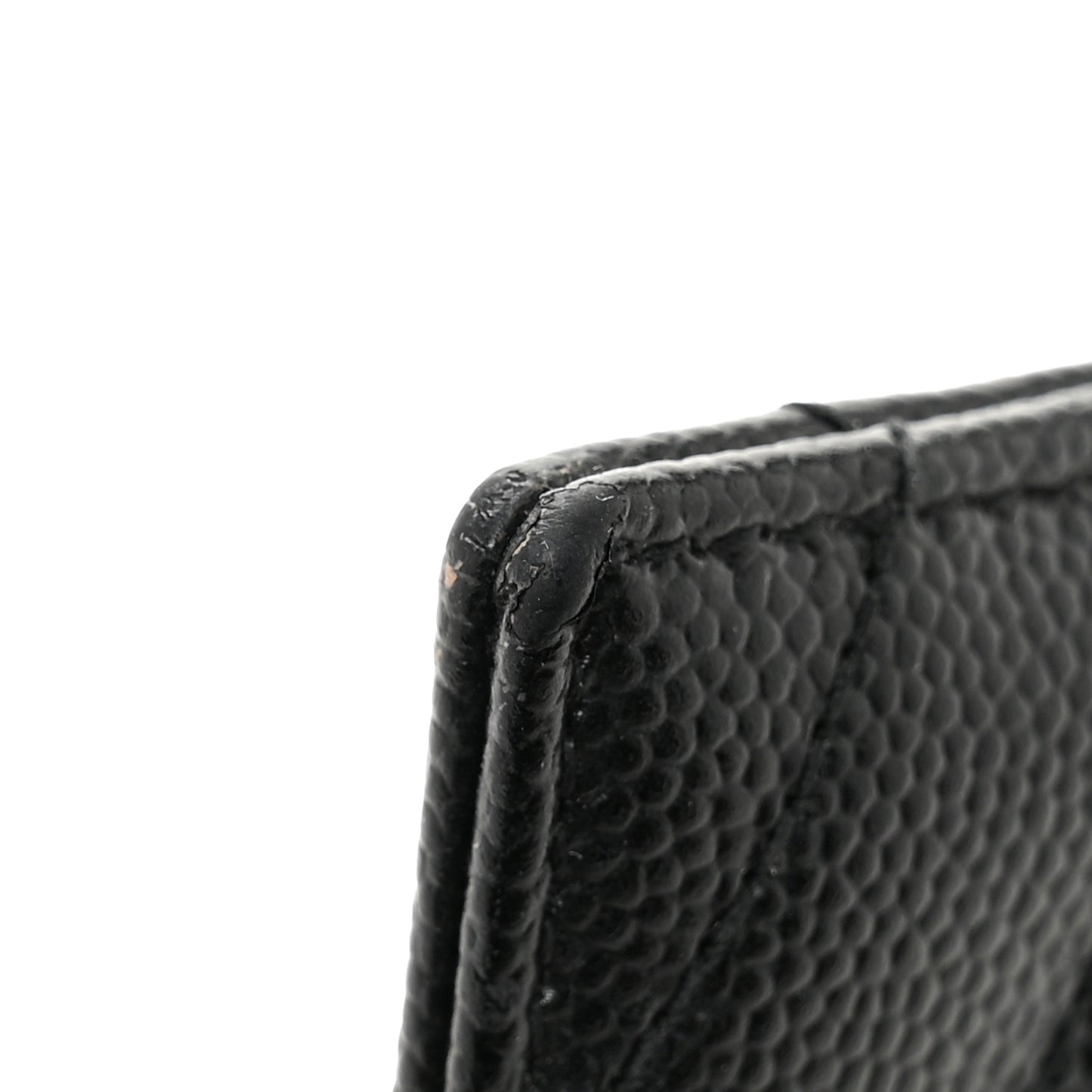 Grain De Poudre Matelasse Chevron Monochrome Monogram Credit Card Case Black