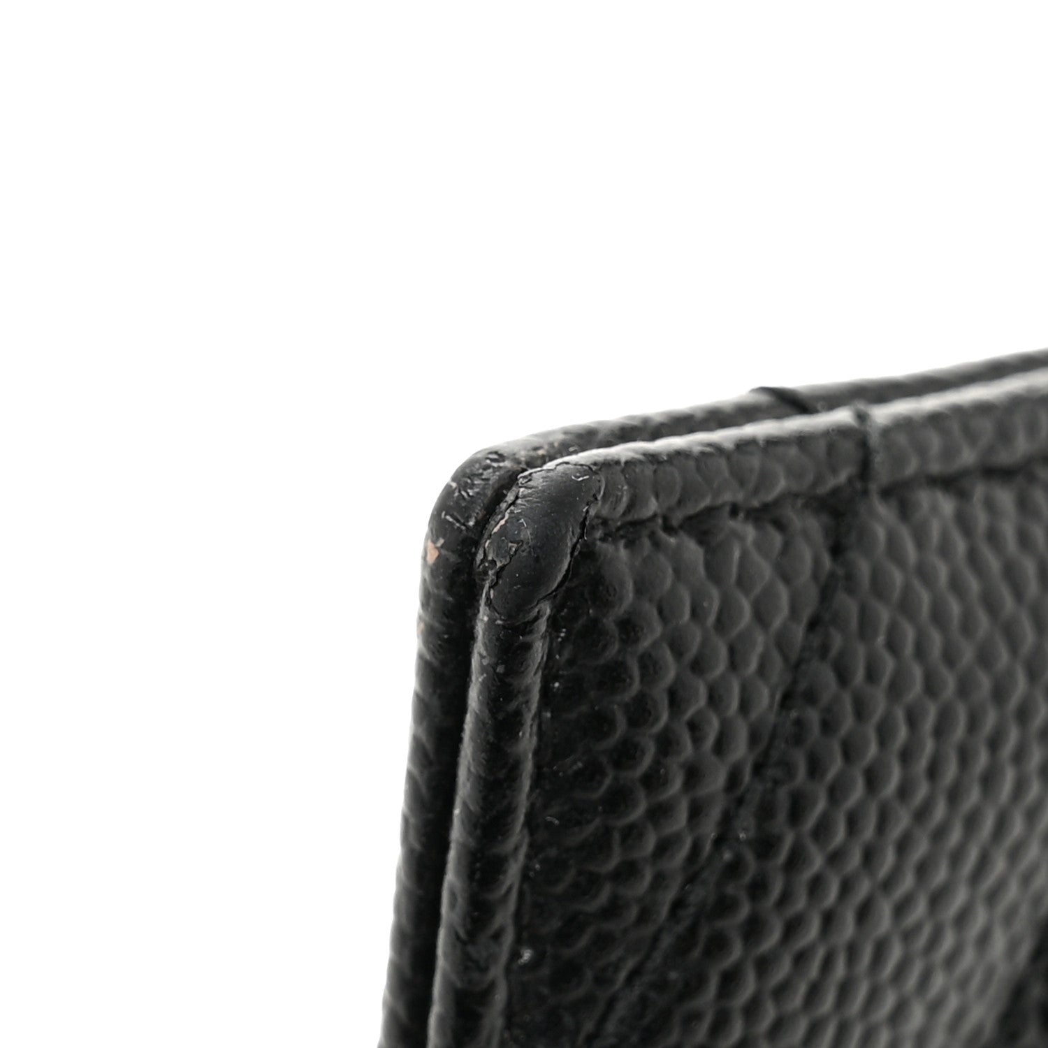 Saint Laurent Grain De Poudre Matelasse Chevron Monochrome Monogram Credit Card Case Black 12 of 12