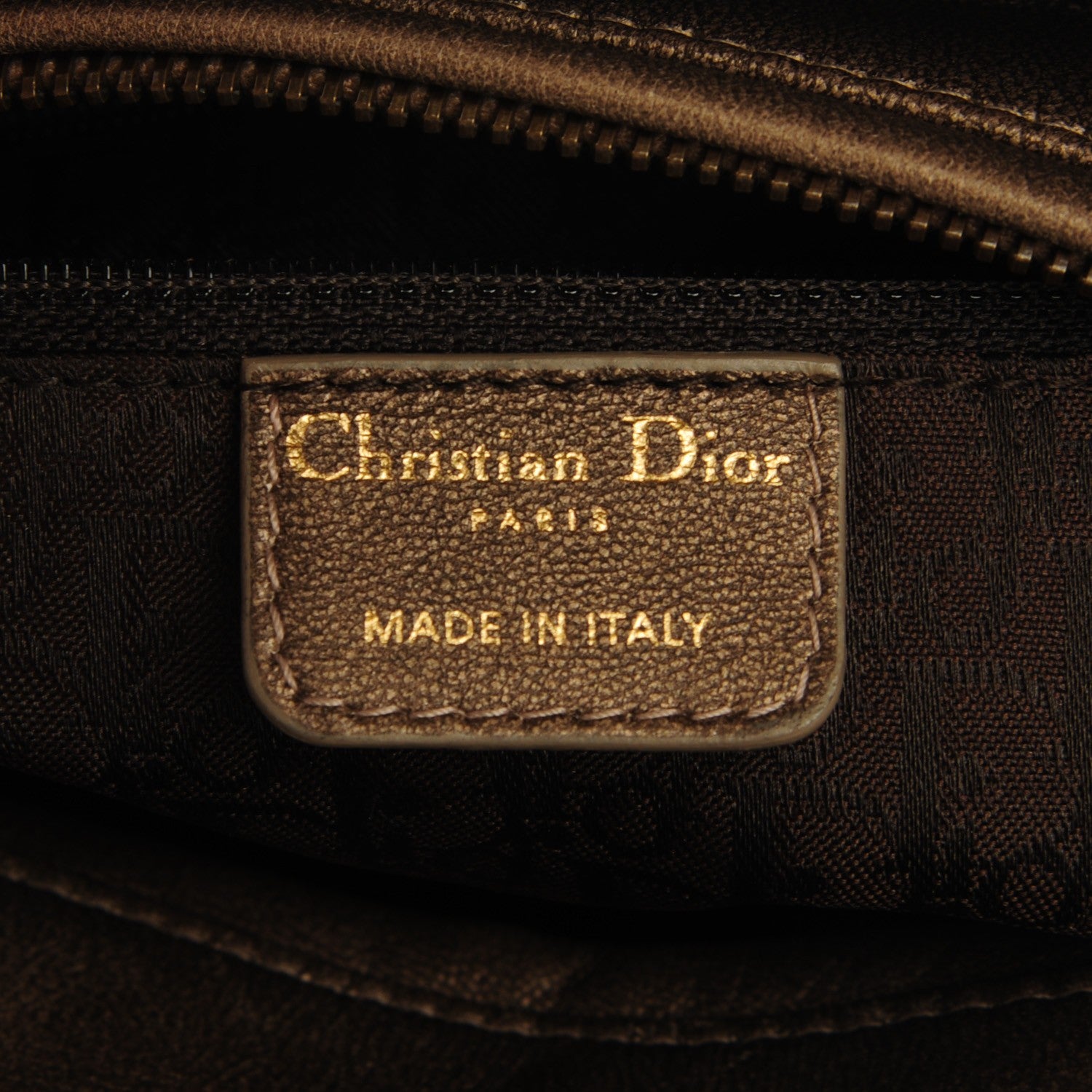 Christian Dior Metallic Lambskin Cannage Medium Lady Dior Bronze 6 of 7