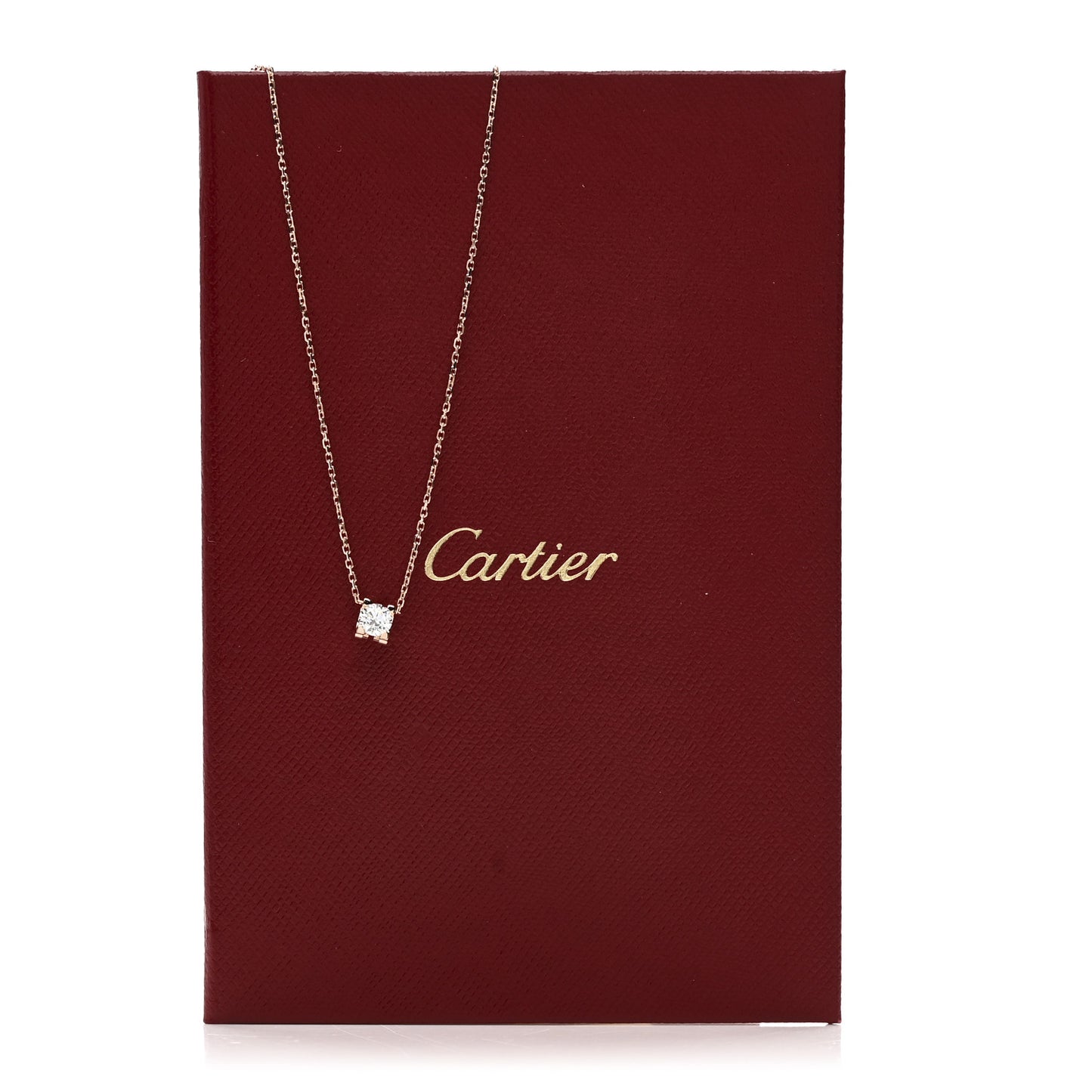 18K Pink Gold Diamond .30ct C de Cartier  Pendant Necklace