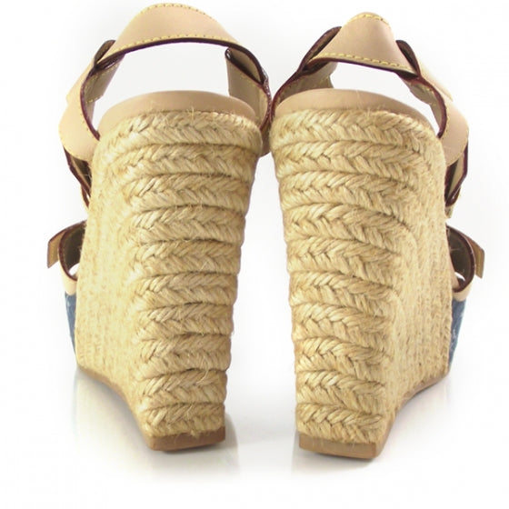 Louis Vuitton Monogram Denim Espadrille Wedge 38 3 of 7